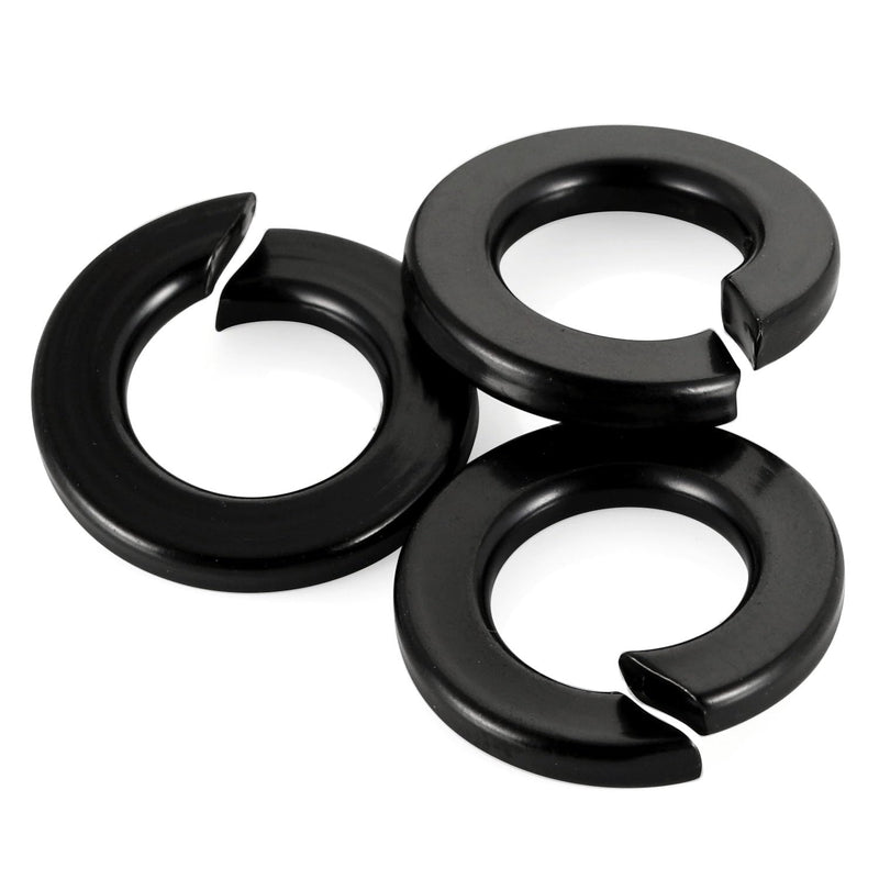 M6 Black Spring Lock Washer, 304 Stainless Steel, Black Coating Split Lock Washer Elastic Gasket, for Screws Fasteners, 50 PCS M6
