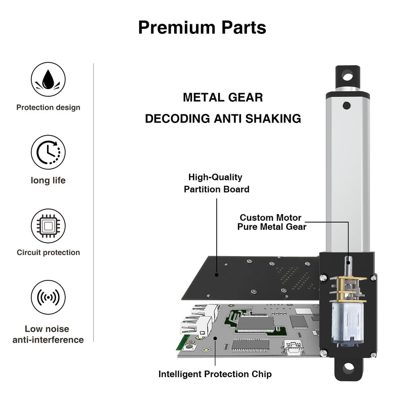 100mm 120N Mini Electric Linear Actuator 4 Inch Linear Motion Actuator 12V Actuators with Brackets for Cabinets, Robotics, Home Automation, Window Opener