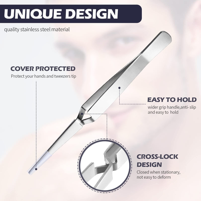 Minatee 3 Pieces Reverse Tweezers for Crafting Cross Locking Electronics Tweezers Reverse Action Forceps Tension Stainless Steel Craft Jewelry Electronics Laboratory