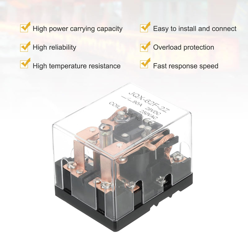 PATIKIL AC110V 80A Electromagnetic Relay, High Power Relay DPDT 2NO 2NC 8 Terminals Din Rail Mounting