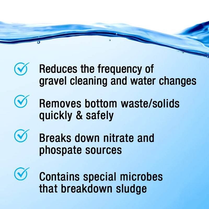 Microbe-Lift Gravel & Substrate Cleaner for Saltwater Aquarium and Freshwater Tanks, Tank Cleaner and Aquarium Water Conditioner, Clarifies Water, Reduces Muck, Aquarium Supplies, 16 Ounces (GSC16)