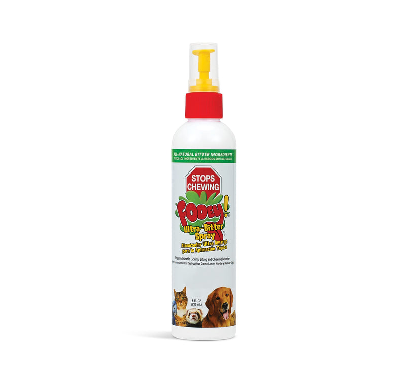 Fooey! Ultra Bitter No Chew Spray for Dogs, Cats, Horses, Rabbits, Ferrets, Birds - Anti-Chew Bitter Spray for Dogs Stop Chewing Furniture - Dog Deterrent Spray Training Aid Safe for Pets - 8 fl oz 8 fl. oz.