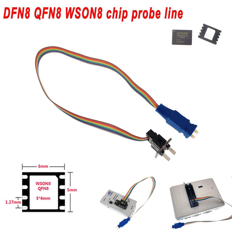 DFN8 QFN8 WSON8 chip Clip Probe line 5 * 6mm Read Write chip Circuit Programming 1.27 for with USB Programmer EZP2019 EZP2023 T76,T56,T48,RT809F,RT809H