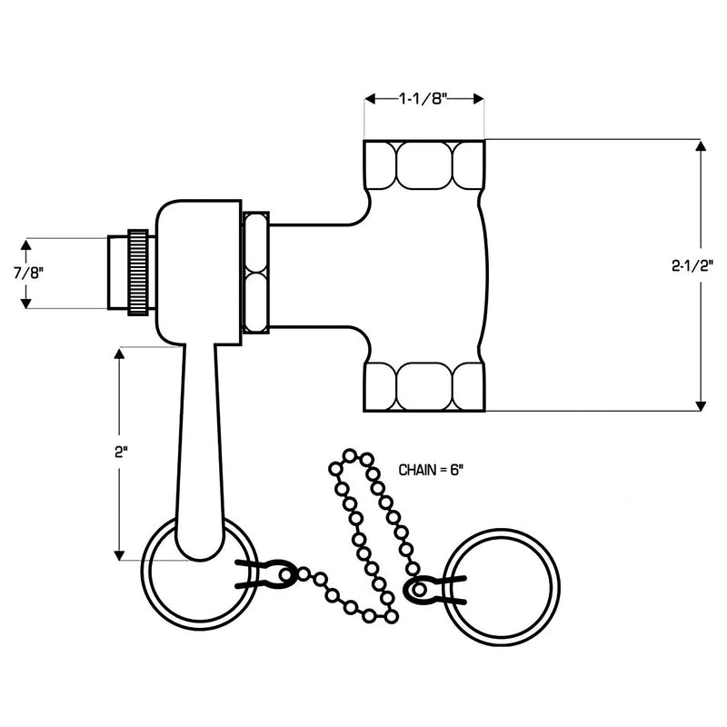 Watflow Self-Closing Heavy Duty Shower Valve with Pull Chain, Chrome