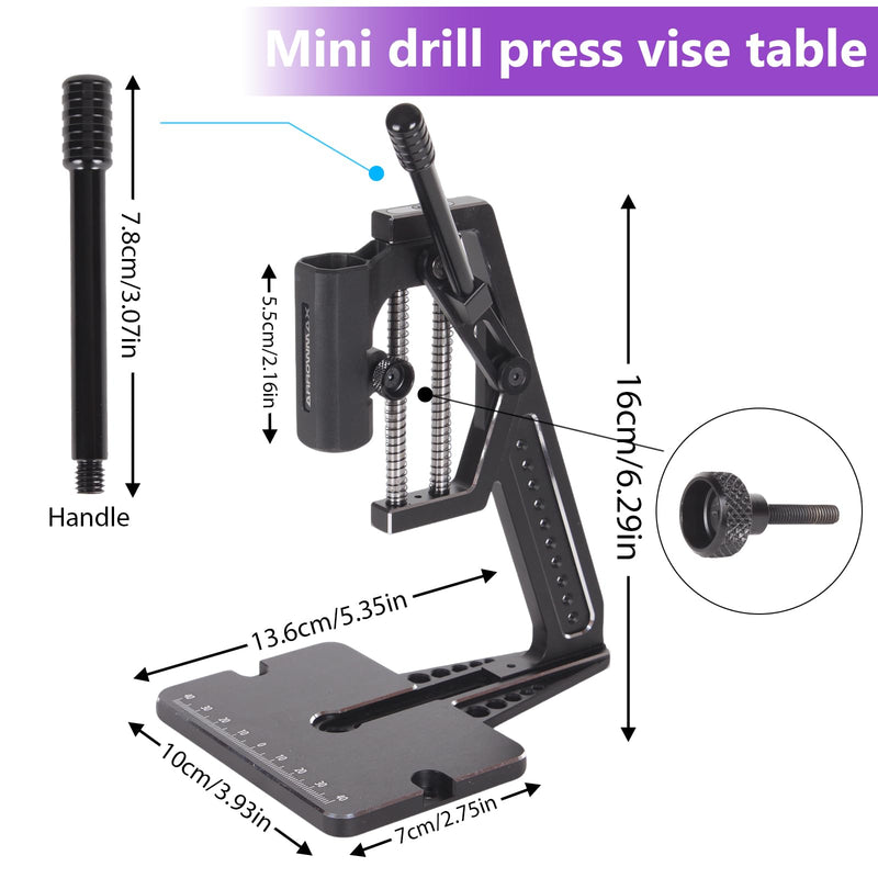 AM ARROWMAX 5-Speed Mini Electric Drill Pen with Benchtop Press, 10 Small Bits with Aluminium Box, LED Lights, OLED Display, Resin Drill Set For Jewelry Making, Plastic, Wood SDS PLUS