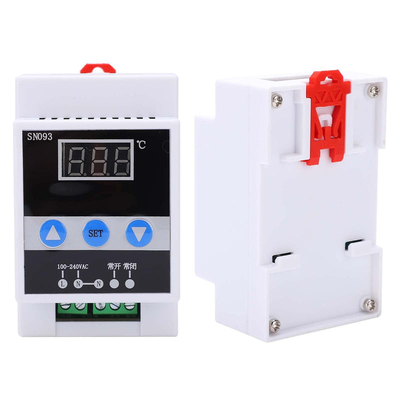 DIN Rail Temperature Regulator, Temperature Sensor Regulator DIN Rail Mount Controller for Heating for Refrigeration for Cooling for Heating Situations