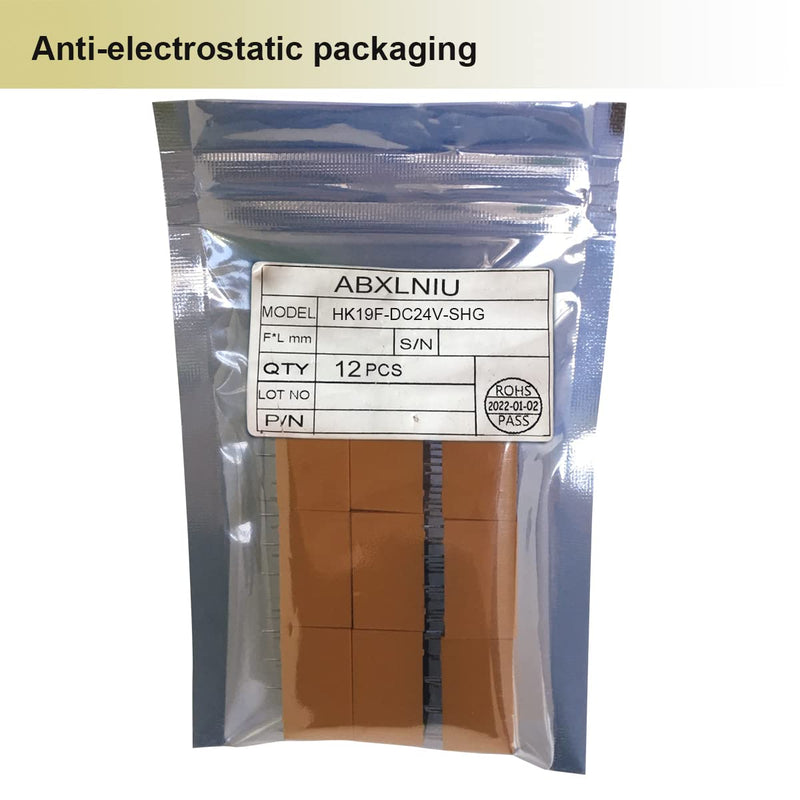 12Pcs DPDT Relay 24V Coil 8 Pin 2NO 2NC Mini PCB Power Relays HK19F-24V