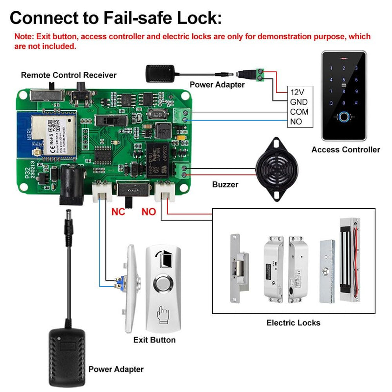 YiToo Wireless Tuya Smart WiFi Access Control System Kit Gate Opener Remote Control Unlock Smartphone APP Control Without Electric Door Locks Without Lock
