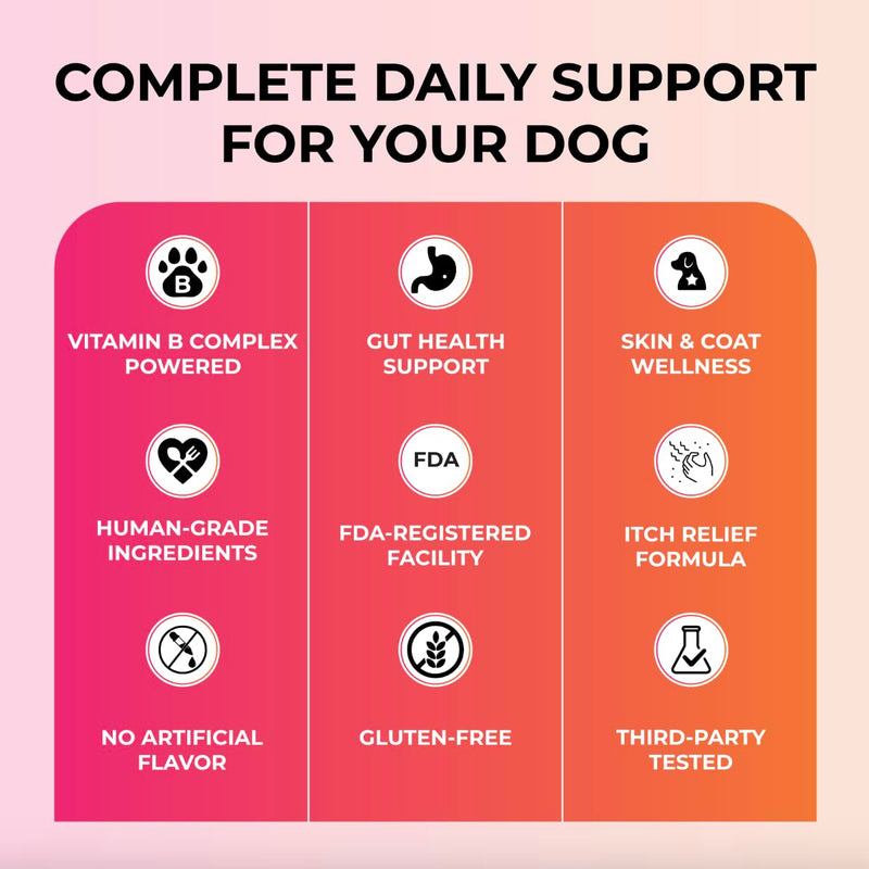 Caspi 10-in-1 Dog Multivitamin with Probiotics – Joint Health, Itching & Skin Relief, Omega-3 Salmon Oil, Glucosamine, Vitamins & Minerals – Daily Chew Supplement for Dogs – 160 Soft Chews
