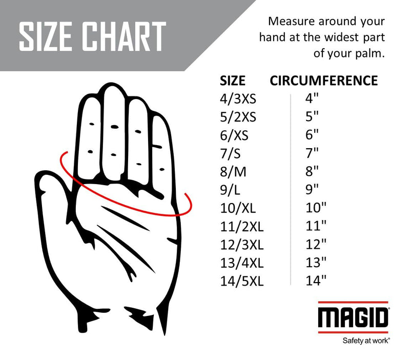MAGID T-REX Windstorm Series ANSI A6 Goatskin Palm Impact Gloves, 1 Pair, 9/Large, TRX743 9/L