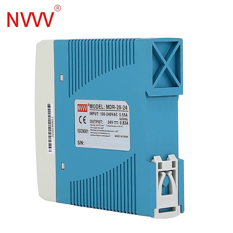 MDR-20-24 AC to DC DIN-Rail Power Supply, 24V, 1 Amp, 24W, 1.5"