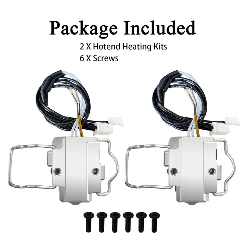 2PK Kobra X Hotend Heating Assembly Kit with Heater Cartridge & Thermistor | High-Temp Resistant, All-Metal Insulated Base Clip, Wear‑Resistant Stable Extrusion, Quick-Swap for Anycubic 3D Printer Parts 2PK