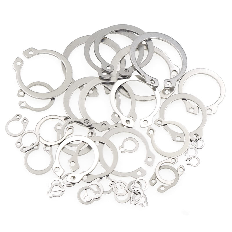 380PCS Metric 4mm-28mm 304 Stainless Steel C-Clips External Retaining Rings Assortment Kit
