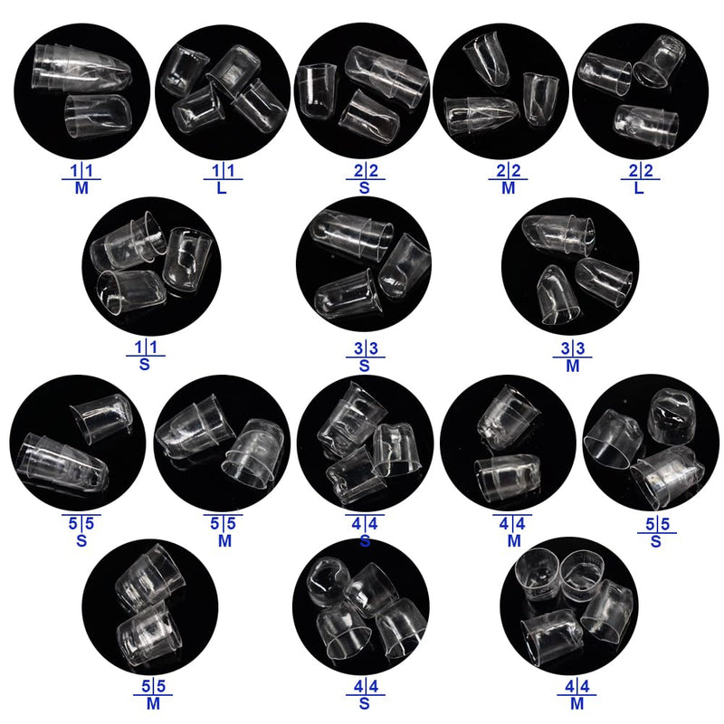64 Pcs Deciduous Transparent Crowns Kit,Dental Temporary Crown for Anterior Teeth,Dental Materials