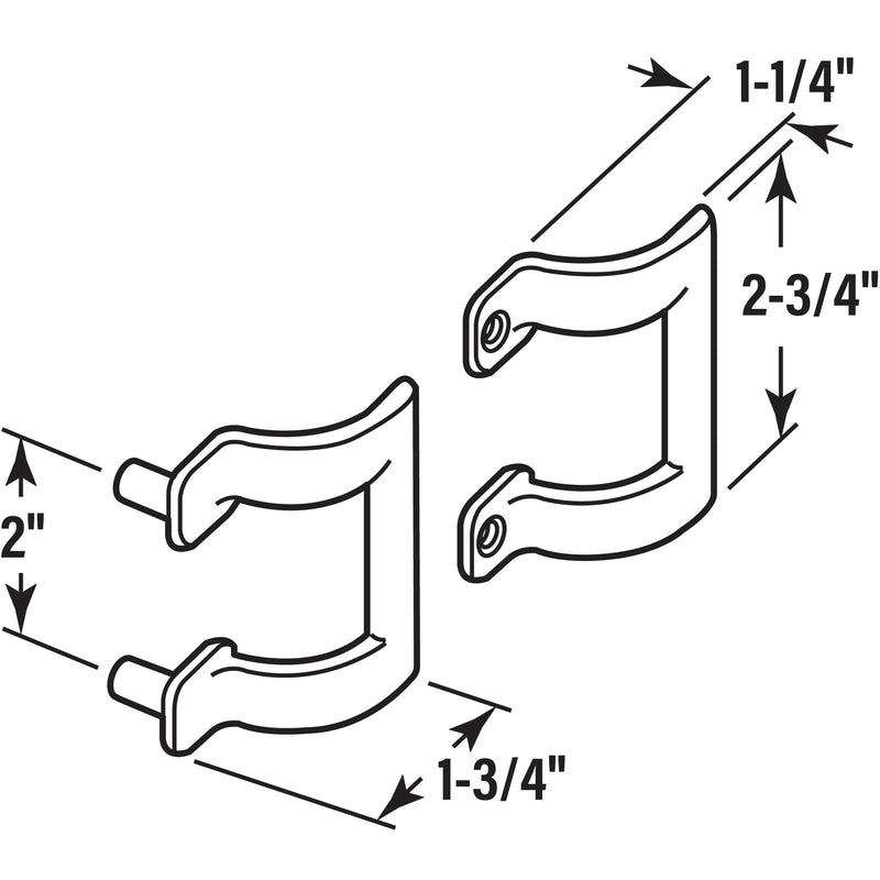 Prime-Line M 6158 Diecast Shower Door Handle Set for Shower Doors or Tub Enclosure, 2” Hole Center, Chrome (Single Pack)