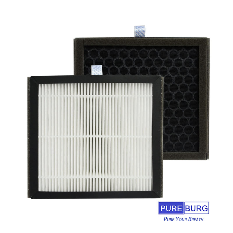 PUREBURG Replacement Filter Compatible with Afloia Q10 Air Purifier & Dehumidifier 2-in-1, H13 True HEPA and Activated Carbon Multi-Layer Filtration, Pack of 3