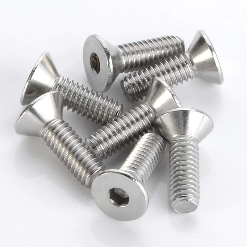 1/4-20 x 1" Flat Head Socket Cap Screws, Allen Socket Drive, Stainless Steel 18-8 (304), Full Thread, Bright Finish, 25 PCS 1/4-20 x 1"