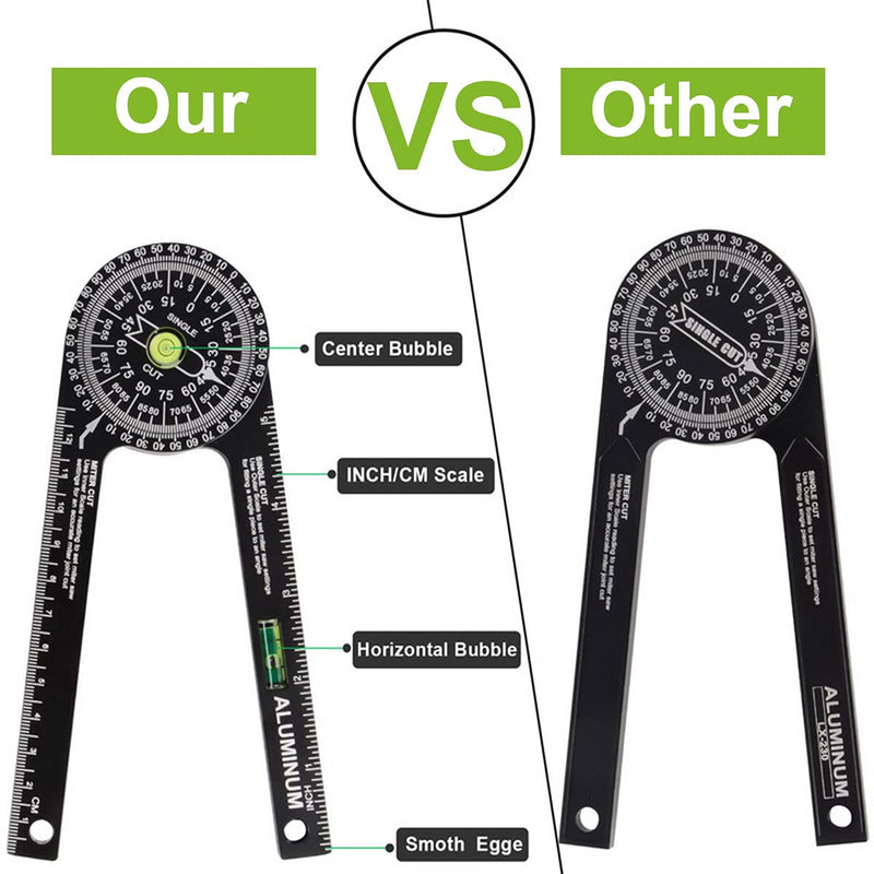 Miter Saw Protractor,Aluminum Protractor Angle Finder with Level Gauge High Precision Laser Inside & Outside Miter Angle Finder for Angle Finder Carpenters, Trim work,Plumbers and All Building Trades - NewNest Australia
