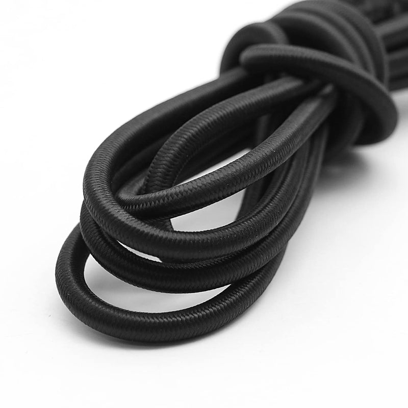 1/4 Inch Elastic Bungee Cord Shock Marine Grade Black 30FT Bungee Kayak Stretch String Rope for DIY Projects- UV and Weather Resistant Elastic Cord, Long-Lasting Stretch Round Elastic String 1/4" x 30'