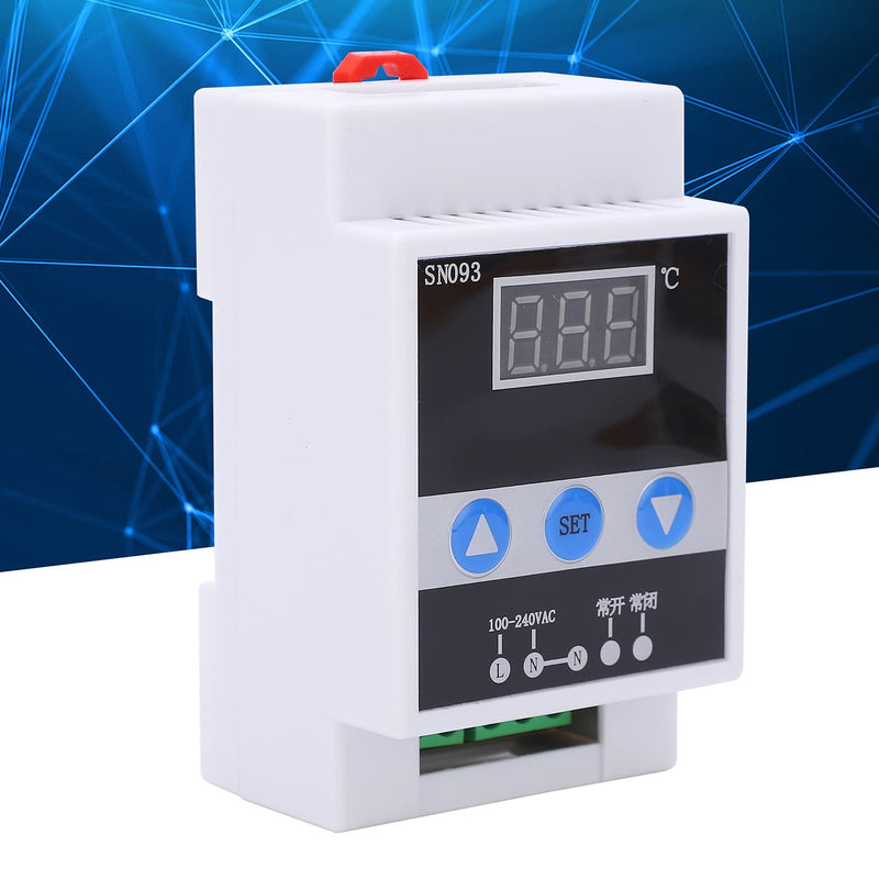 DIN Rail Temperature Regulator, Temperature Sensor Regulator DIN Rail Mount Controller for Heating for Refrigeration for Cooling for Heating Situations