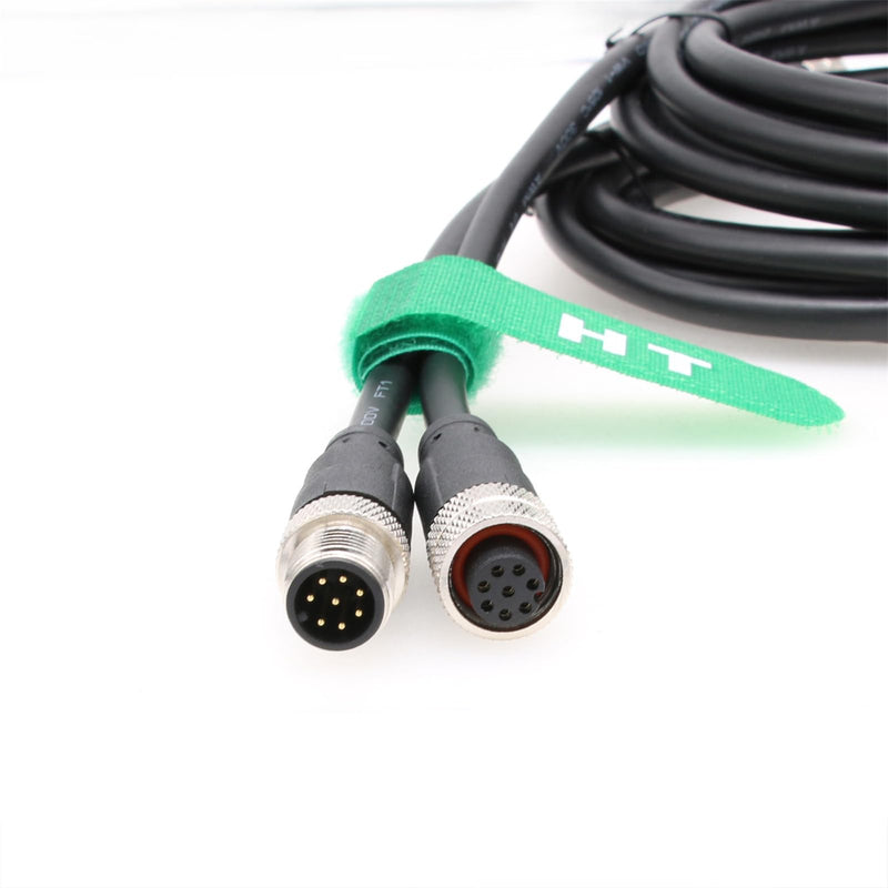 M12 A Coded 8 pin Female to 8 pin Male Cable for Cognex Sensor Camera Industrial Actuator Profibus Automation 10M
