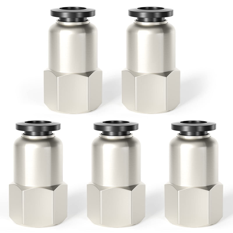 TAILONZ PNEUMATIC Female Straight 1/2 Inch Tube OD x 1/4 Inch NPT Thread Push to Connect Fittings PCF-1/2-N2(Pack of 2) 1/2"OD-1/4"NPT