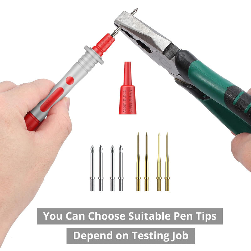 Proster Electrical Multimeter Test Lead 24pcs - Multitester Leads Multimeter Probe Alligator Clips Replaceable Volt Clamp Meter Leads Electronic Test Lead Test Leads 24pcs