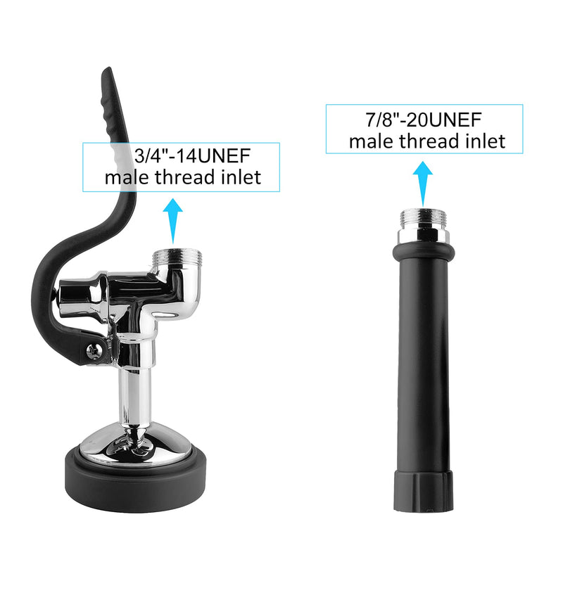 Pre Rinse Sprayer Commercial Sink Faucet Spray Valve Chrome Finished (Black) Black