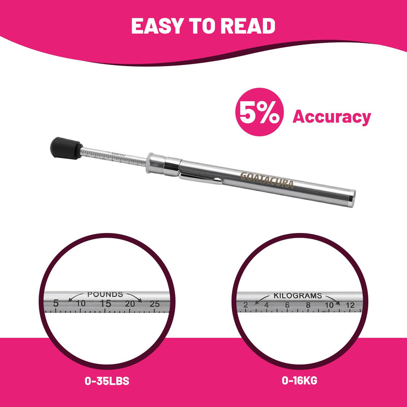 Door Pressure Gauge, 0-35LBS/16KG, ADA & Fire Code Compliant, Stainless Steel Body with Zinc-Plated Scale, 5% Accuracy