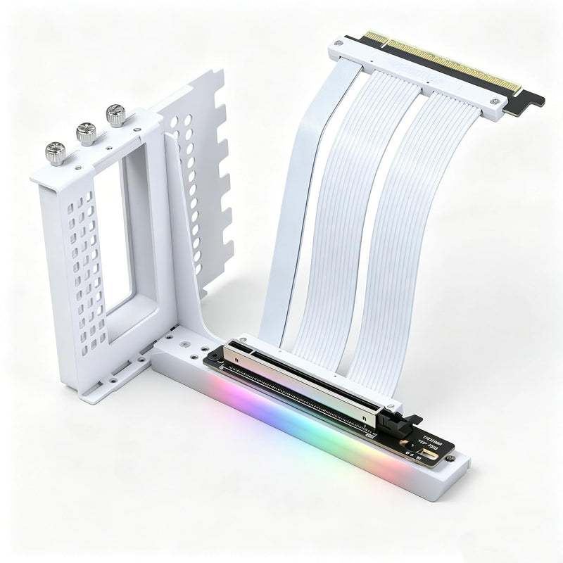PCIe X16 GEN5 Right Angle Riser Cable PCIe 4.0 and 5.0 with GPU Vertical Mount Bracket for RTX4090,RTX5090D, RX7900XT, RX9070 ATX (16cm GEN5 Black Bracket V3) 16cm GEN5 Black Bracket V3