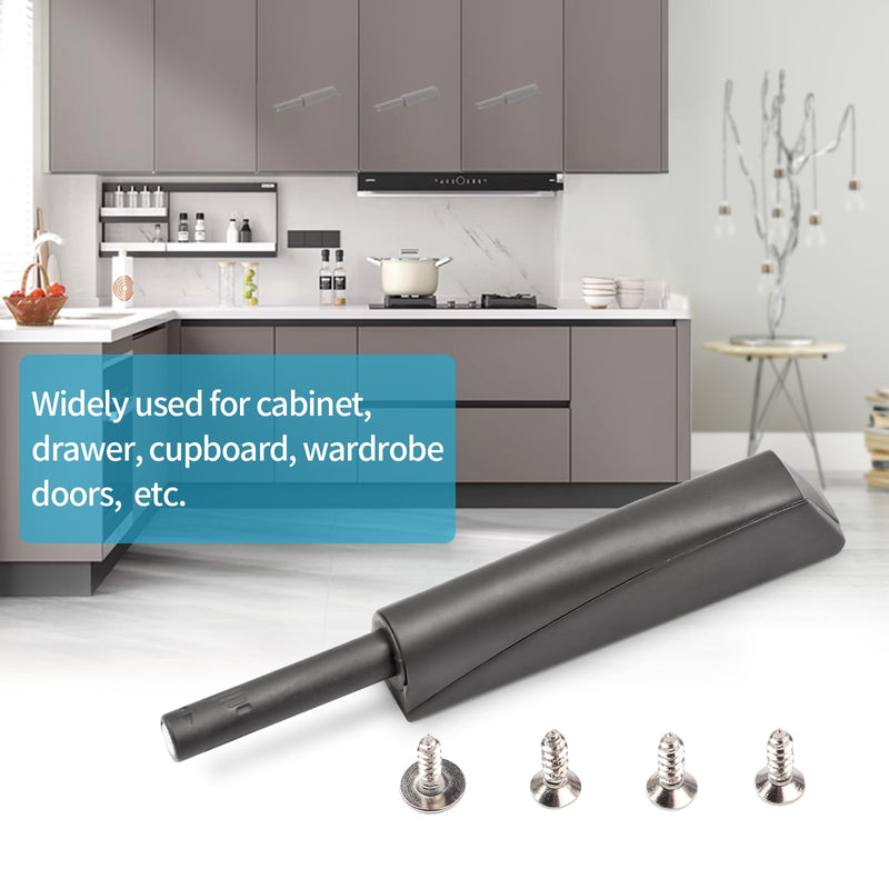 Magnetic Push Open Latches for Cabinet Doors 10 Pack Dark Grey Recessed Cabinet Doors Push to Open Cabinet Hardware Kitchen Push Touch Release Latches dark grey 10 pack