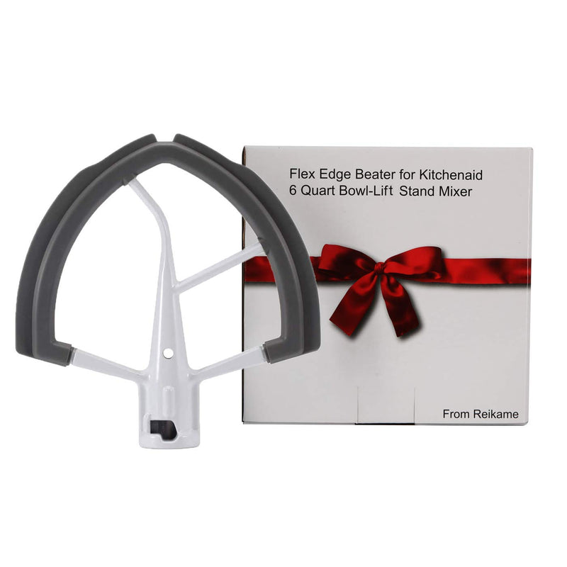 Flex Edge Beater for Kitchen Aid Mixer 6 Quart Bowl-Lift Stand Mixer Bowls, 6 QT Flat Edge Beater with Flexible Silicone Edges Bowl Scraper