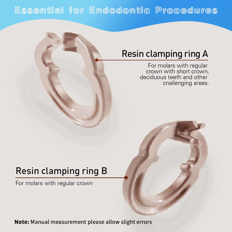 4-Piece Dental Rubber Dam Clamps Set, Hard Resin Material, Includes Anterior and Posterior Rubber Barrier Clips, Endodontic Rubber Dam Holders, Autoclavable Dentist Tools for Tooth Isolation Brown