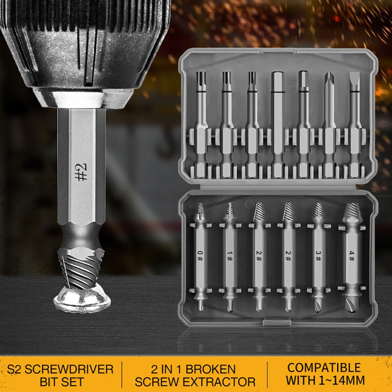 Gifts for Men,13 Pcs Damaged Screw Extractor Set, Christmas Stocking Stuffers for Adults Men, Mens Gifts, ez Out Screw Extractor, Stripped Screw Extractor Set of Rusty Broken Screws & Bolts ﻿ - NewNest Australia