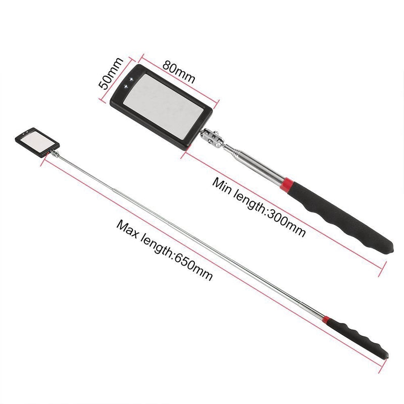 Telescoping Lighted Inspection Mirror，Telescoping LED Lighted Flexible Inspection Mirror 360 Swivel for Extra Viewing Model-1