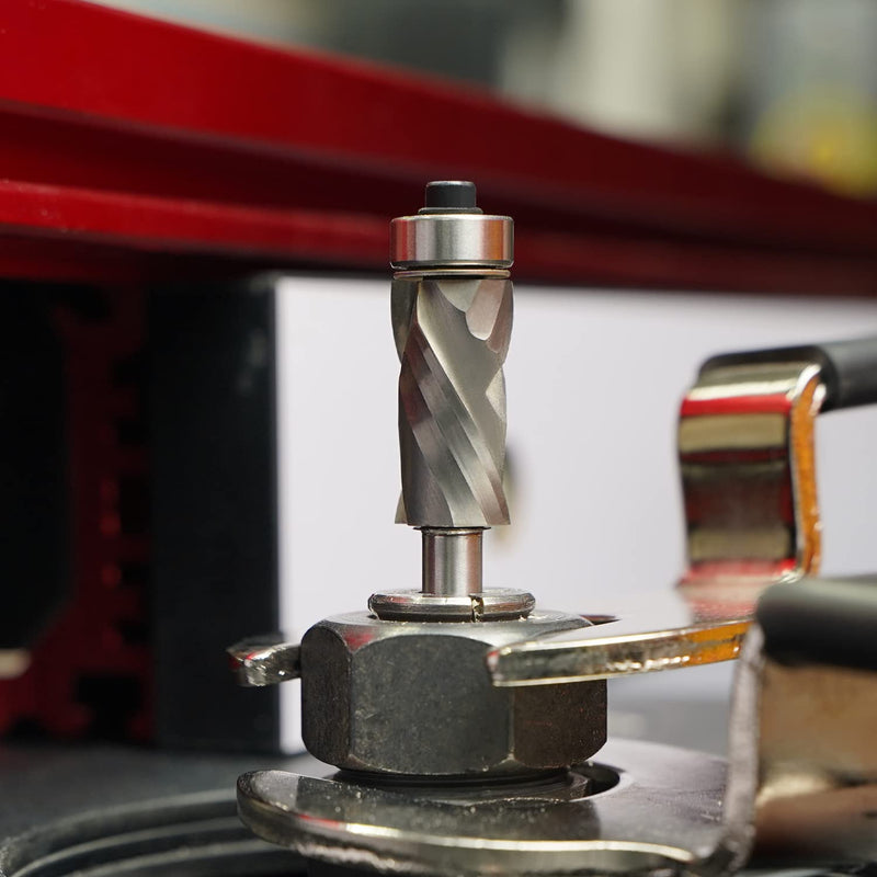 ZahyoX Monster Compression Flush Trim Router Bit with Bottom Bearing, 1/2" Cutting Dia, 1/4" Shank, 1" Cutting Length, 2-5/8" Overall Length