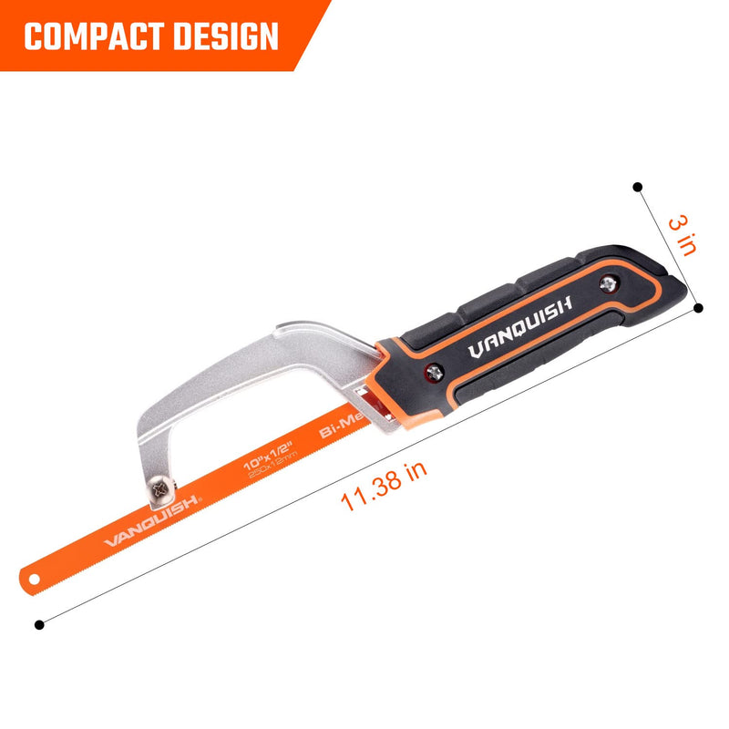 VANQUISH Aluminum Frame Mini Wood Hack Saw Metal Cutter Hand Hacksaw for Woodworking (4851)