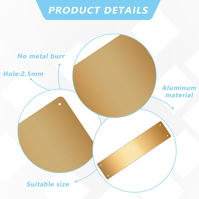 2pcs 16×4Inch Aluminum Door Kick Plates for Exterior Doors – Decorative Protection to Prevent Damage from Kicking – Stylish and Durable Door Kick Plate(Golden) 16"x4"-2pack-Golden