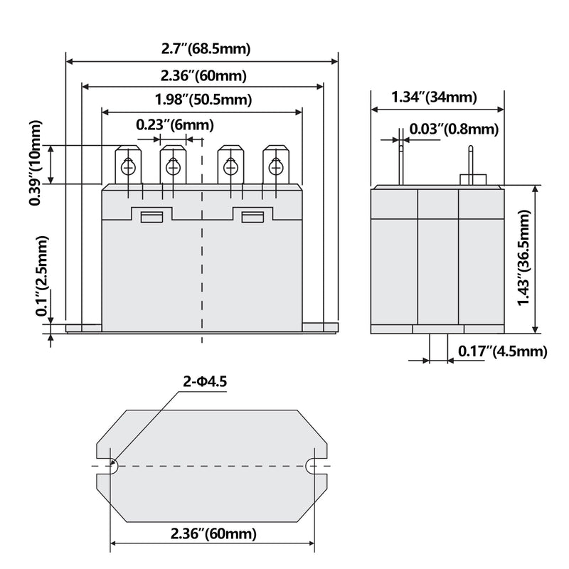 General Purpose Relay, RGF2OU615, 25A 100-120VAC Coil Voltage, 6Pin Double Pole Single Throw Normally Open Contacts, UL Certification 1 AC 110V