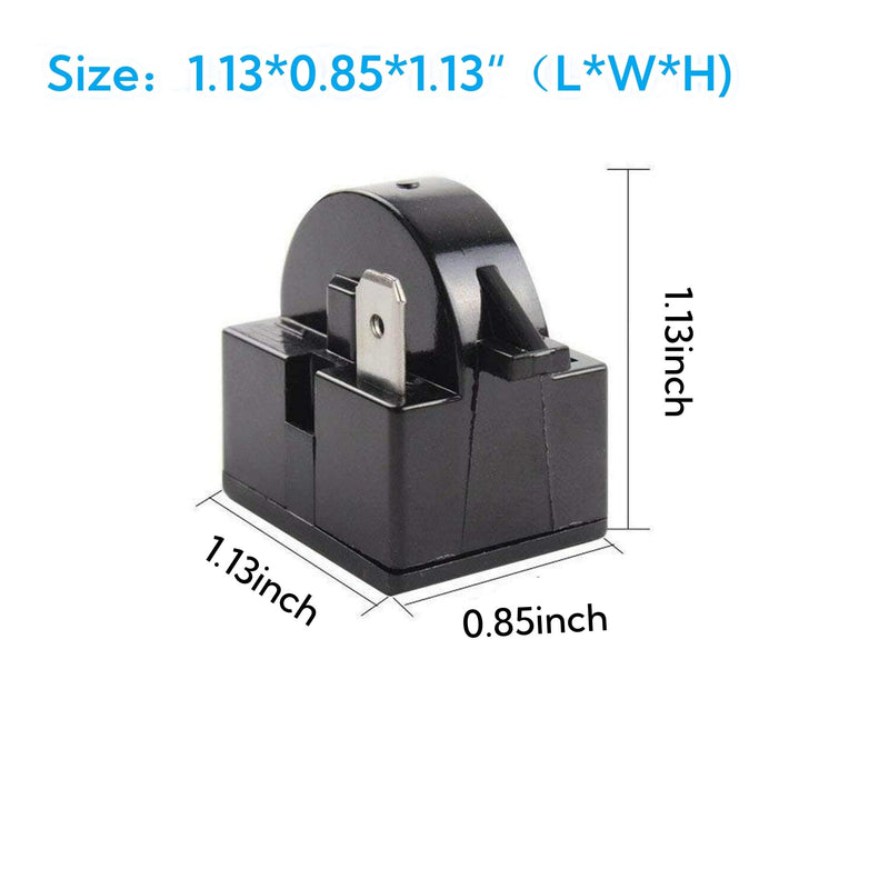 1Pcs QP2-4R7 1Pin 4.7 Ohm PTC Refrigerator Starter/Start Relay for Vissani Danby Compressor Relay and 1Pcs Refrigerator Overload Protector 1/2HP（2 Pieces in Total
