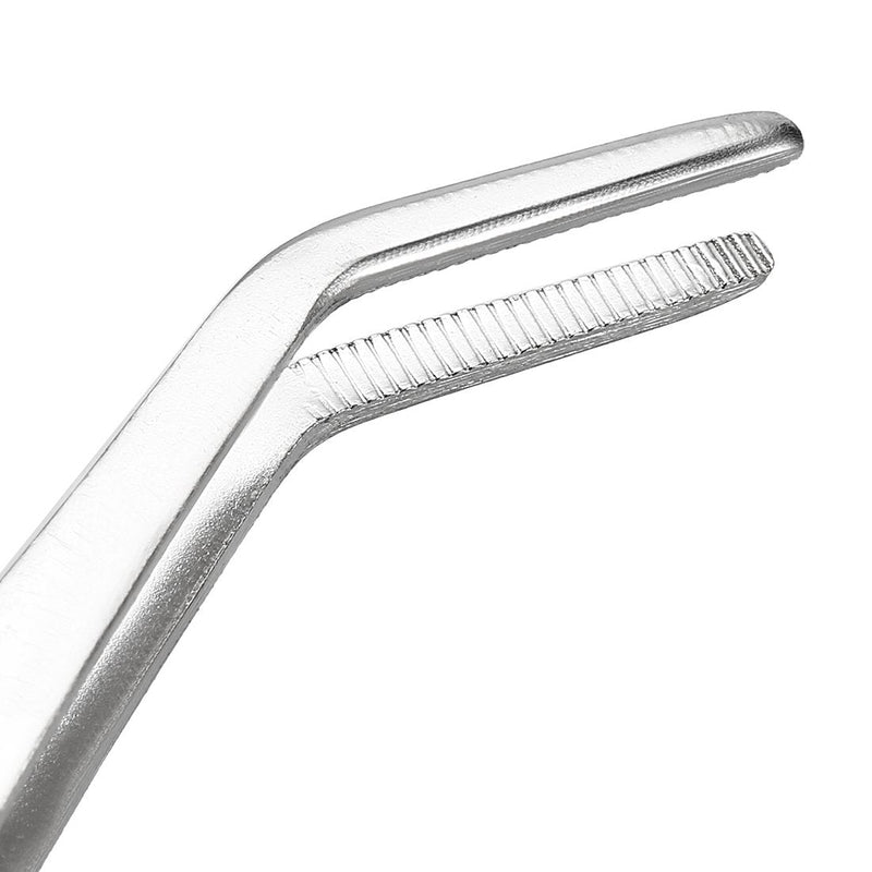 uxcell 8-Inch Stainless Steel Tweezers with Curved Serrated Tip Daily Garden Tool 8 Inch, Curved Tip
