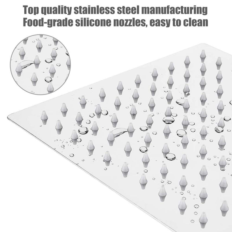 Rain Shower head, NearMoon High Flow Stainless Steel Square Rainfall ShowerHead, High Pressure Design, Awesome Shower Experience Even At Low Water Flow (8 Inch, Chrome Finish) 8 Inch