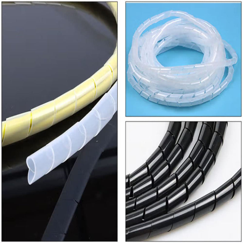 Spiral Cable Wrap -20 Ft 1/2" Cable Management Sleeve Organizer for Computer Cable,Power Cord Audio Video Cable (1/2 Inch-20Ft, Black) 1/2 Inch-20Ft