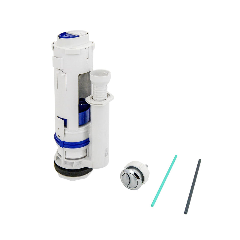 Dual Flush Valve & Push Button Replacement Parts and Assembly Fits Geberit & kohler Split Toilet Parts, with Top Push Button,Universal Toilet Tank Spare Kits White,2 Inches (11" Height)