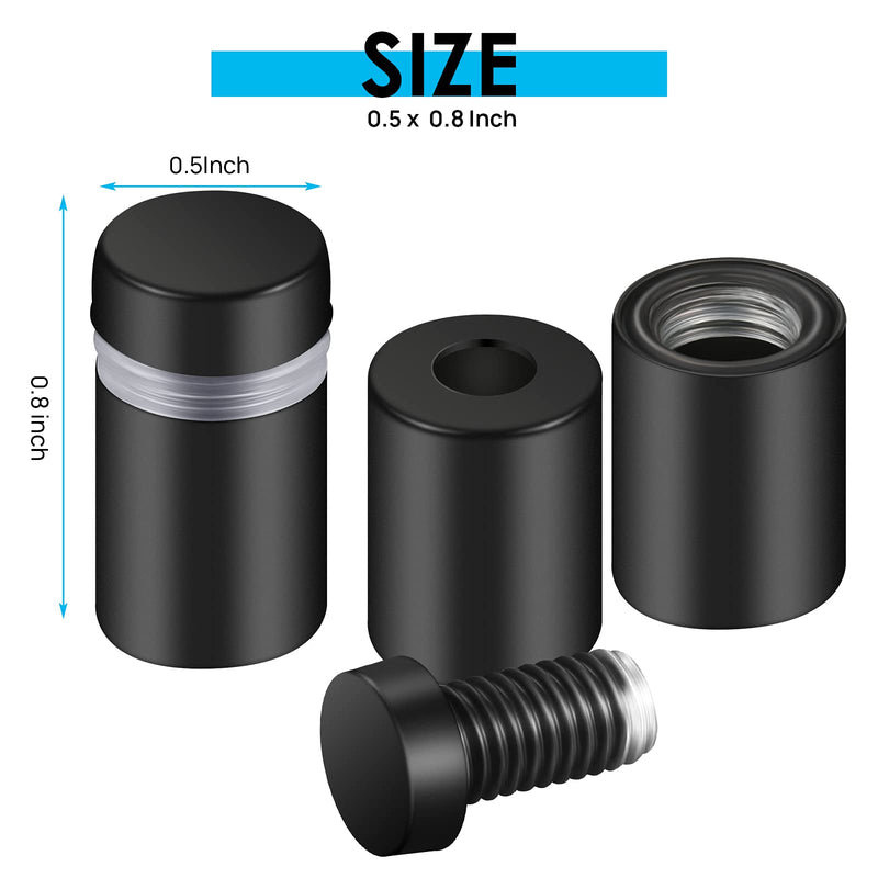 8 Pieces Stainless Steel Standoff Screws Wall Standoff Advertising Nail Mounting Glass Hardware for Advertise Fixing (0.5 x 0.8 Inch) 0.5 x 0.8 Inch