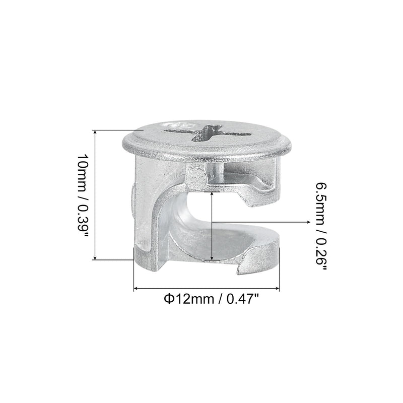 HARFINGTON Cam Lock Nut for Furniture, 8pcs 12x10mm Joint Connector Locking Nuts Furniture Connecting Cam Fittings 8