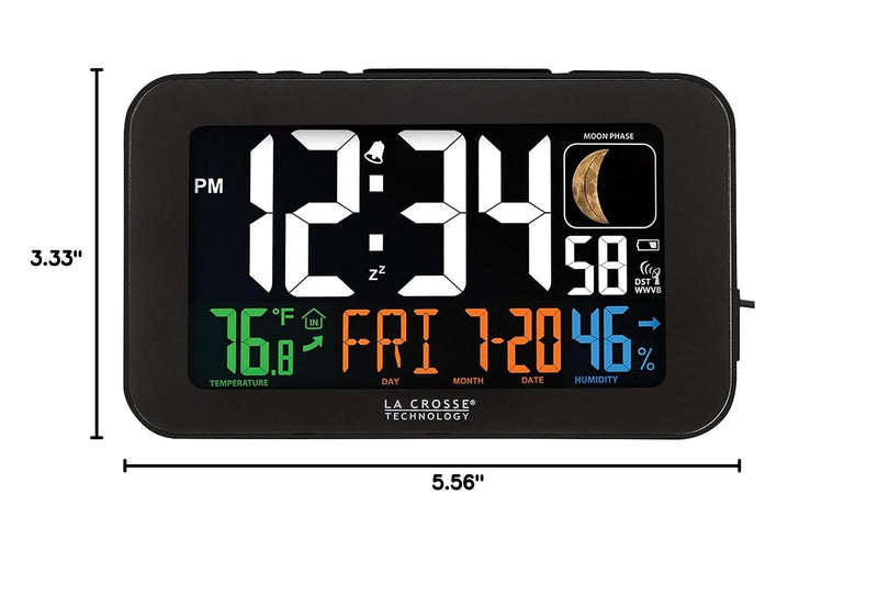 La Crosse Technology 617-1485B Atomic Color Alarm Clock with USB Charging Port