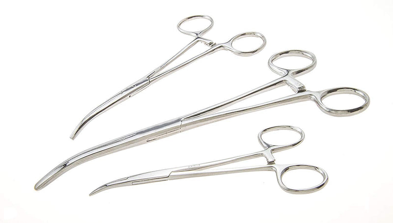 Apical 6-Piece Hemostat Forceps Set - Stainless Steel Straight & Curved Clamps, 6 Piece Multi-Purpose Locking Forceps for Fishing, Crafts, Medical, and Hobby Use (8", 6.25" and 5") - NewNest Australia