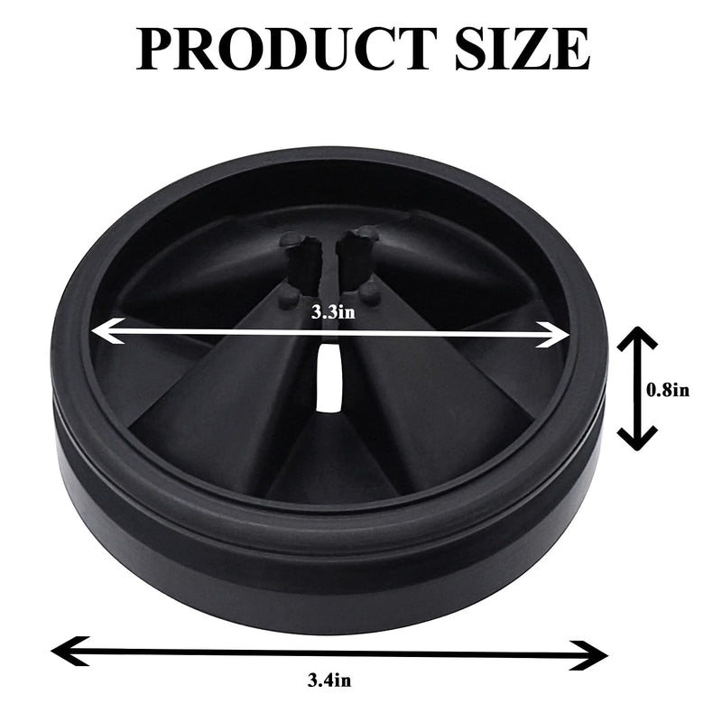 Garbage Disposal Splash Guards 3 3/8" Sink Baffle QCB-AM Replacement for InSinkErator Evolution Series, Upgraded Removable Quiet Collar Drain Plugs, Garbage Disposer Accessories, Black Deep Black - 1 Pack