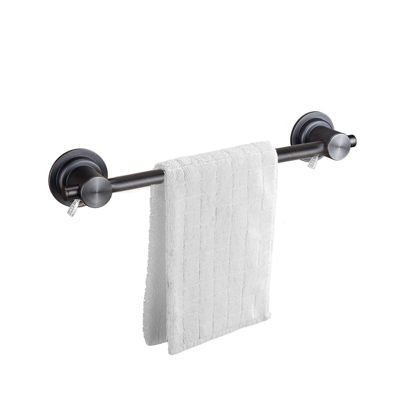 JiePai 16 inch Vacuum Suction Cup Towel Bar,Removeable Shower Mat Rod Shower Door Adhesive Towel Bar Suction Towel Rack (Oil Rubbed Bronze, 16inch) Oil Rubbed Bronze